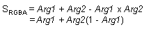 уравнение операции добавления smooth (s(rgba) = arg1 + arg 2 x (1 - arg1))