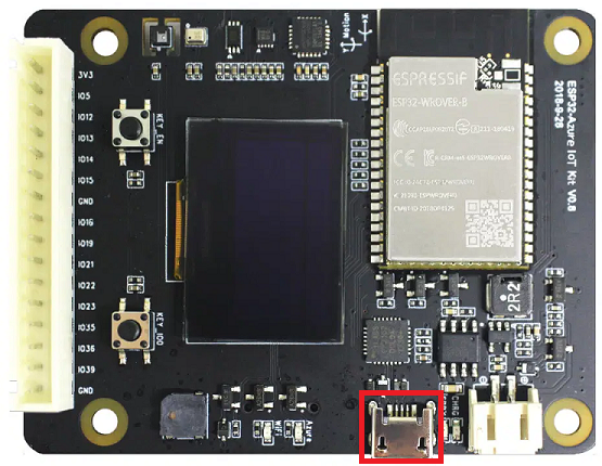 Foto av ESP32-Azure IoT Kit-tavlan.