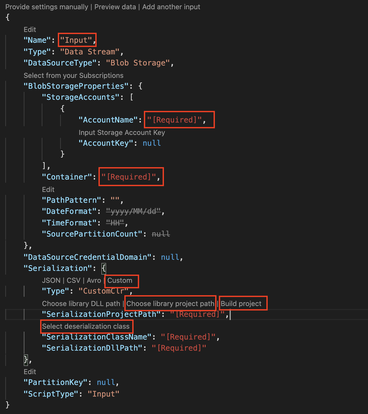 Lägg till anpassade deserializer-indata.