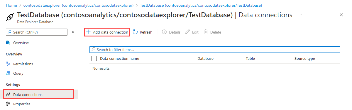 Välj datainmatning och Lägg till dataanslutning.