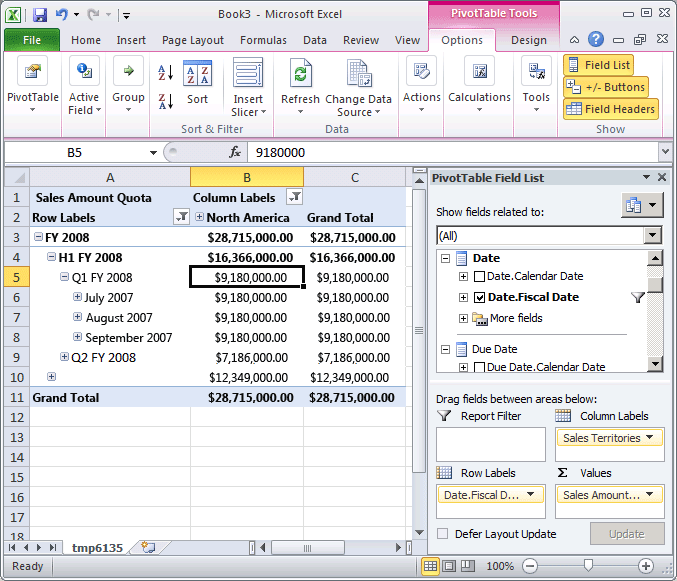 Sales Quota measure group dimensioned correctly