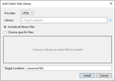 Add Client-Side Library dialog