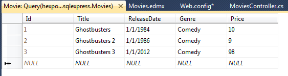 Database Table Editing