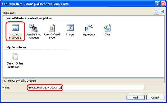 Add a New Stored Procedure Named GetDiscontinuedProducts.cs