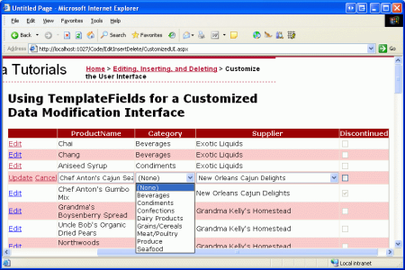 Choose (None) to Assign a NULL Value for a Product's Category or Supplier