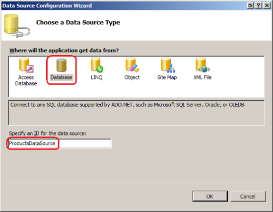 Bind the GridView to a New SqlDataSource Control