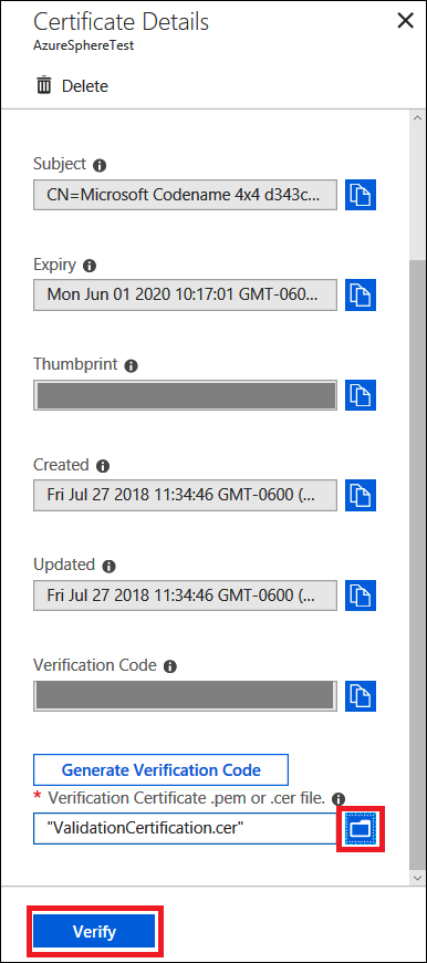 Ladda upp direktanslutning för certifikatverifiering