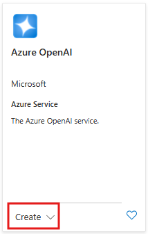 Skärmbild som visar hur du skapar en ny Azure OpenAI Service-resurs i Azure Portal.