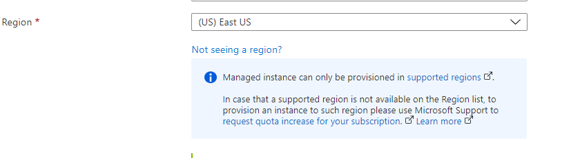 Skärmbild som visar regionfel.