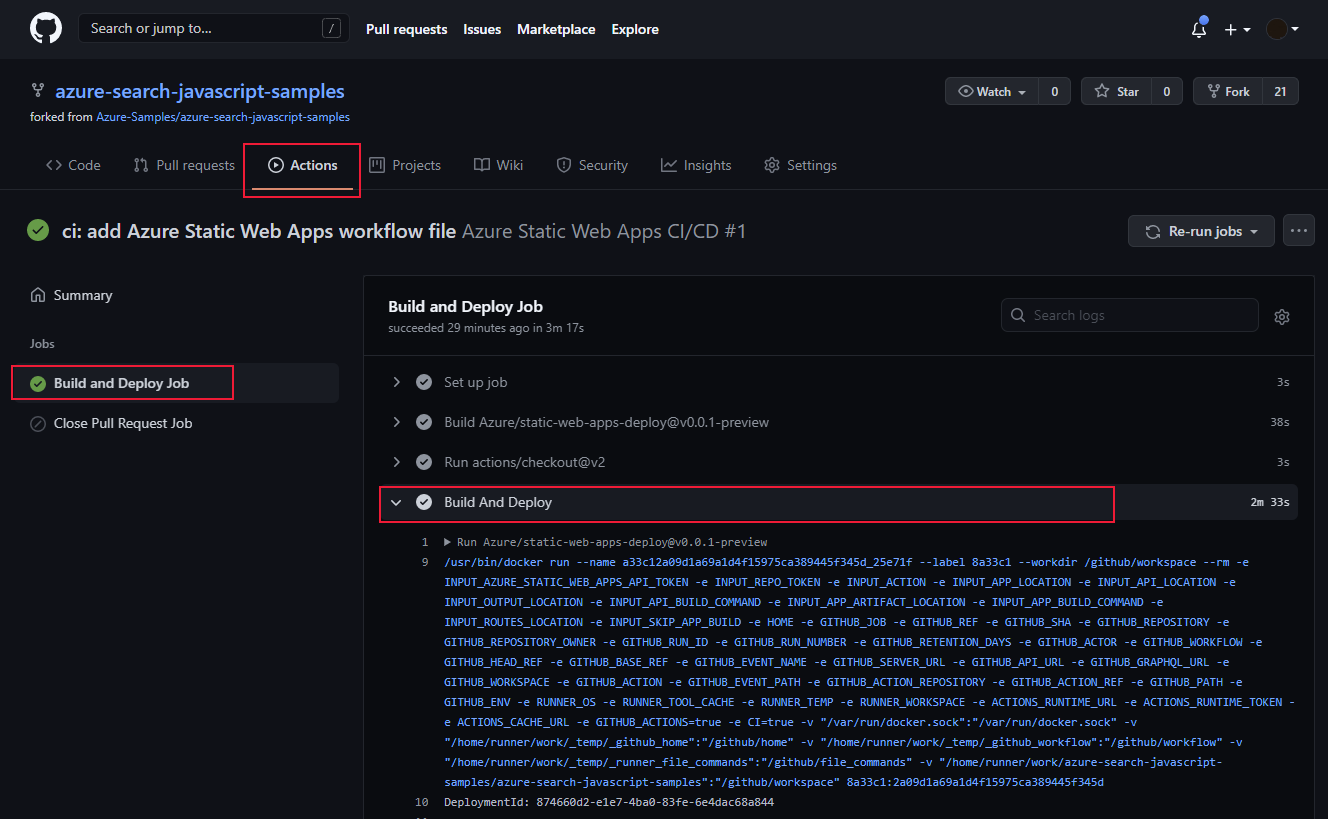 Visa distributionen lyckades från GitHub-åtgärden.