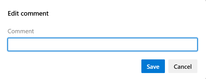 Skärmbild som visar hur du lägger till kommentar i flödet för bifogade filer.