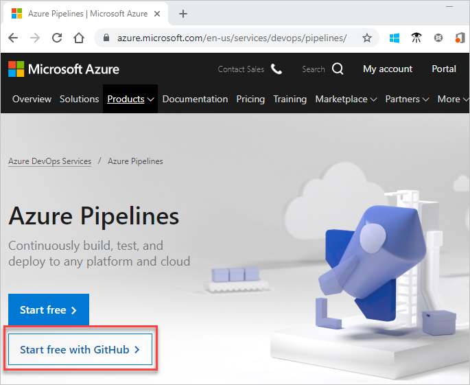 Starta Azure Pipelines med GitHub