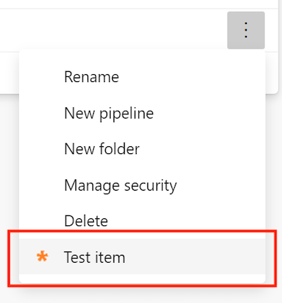 Custom menu on a pipeline folder