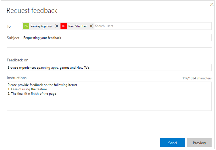 XT Request Feedback Flow