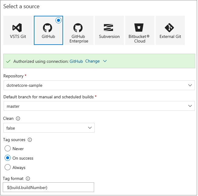 Tag sources options