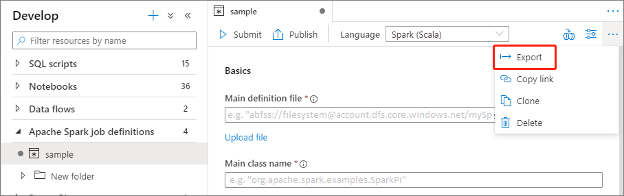 skapa exportdefinition 2