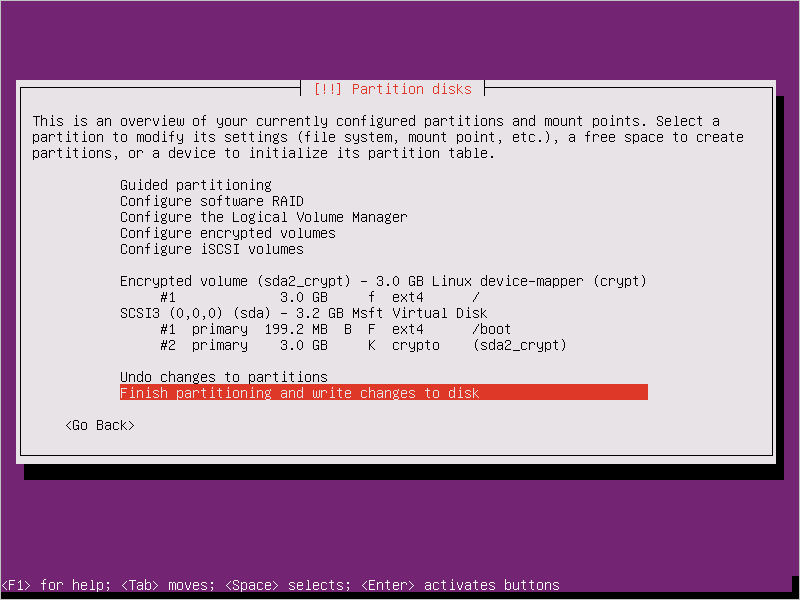 Installation av Ubuntu 16.04 – Slutför partitioneringen