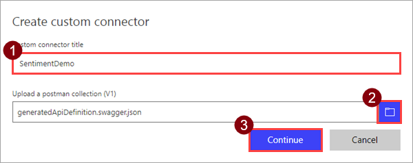 Skärmbild med instruktioner för hur du importera en samling.