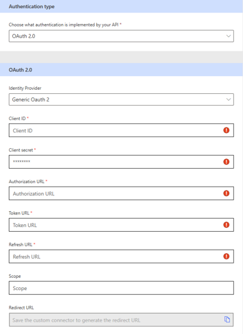 Screenshot of the OAuth setup.