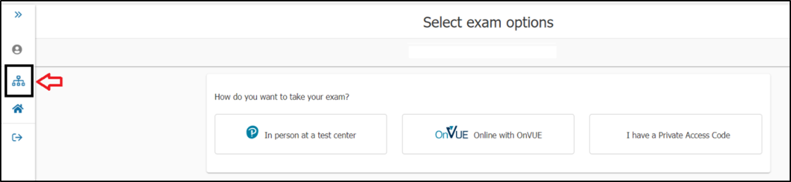 Select exam options.