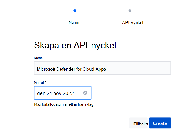 Skapa API-nyckel.