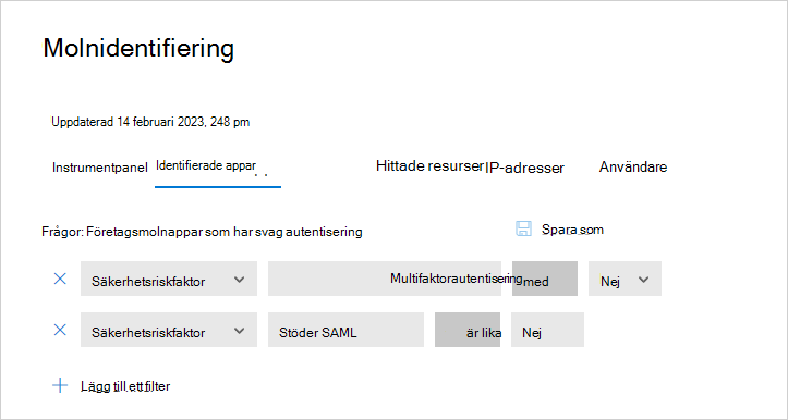 fråga identifierade appar.