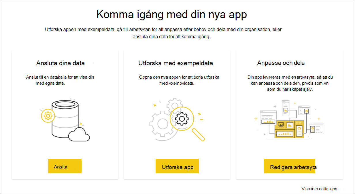 Skärmbild som visar sidan anslut appdata.