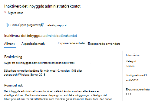 Säkerhetskontroller relaterade säkerhetsrekommendationer.