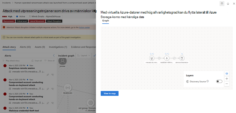 Ett exempel på den attackvägsgraf som visas i sidofönstret.