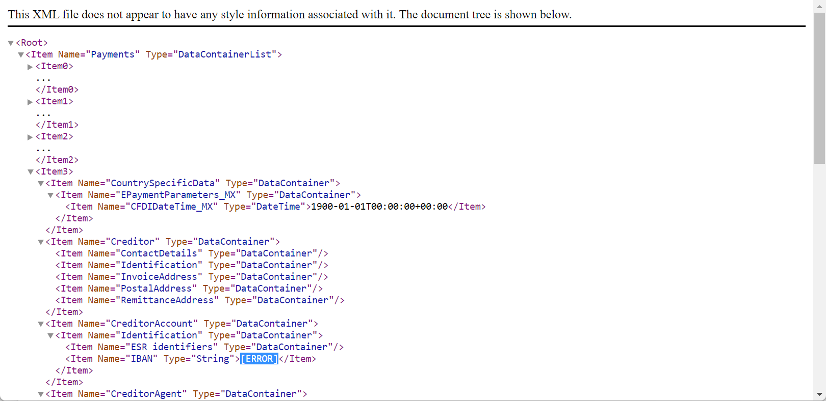 XML-utmatning.