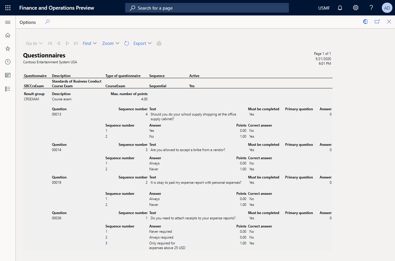 Genererad SSRS-rapport.