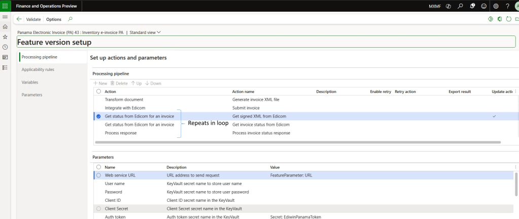 Screenshot of the outbound pipeline.