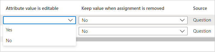 Skärmbild som visar hur du kan redigera attribut.