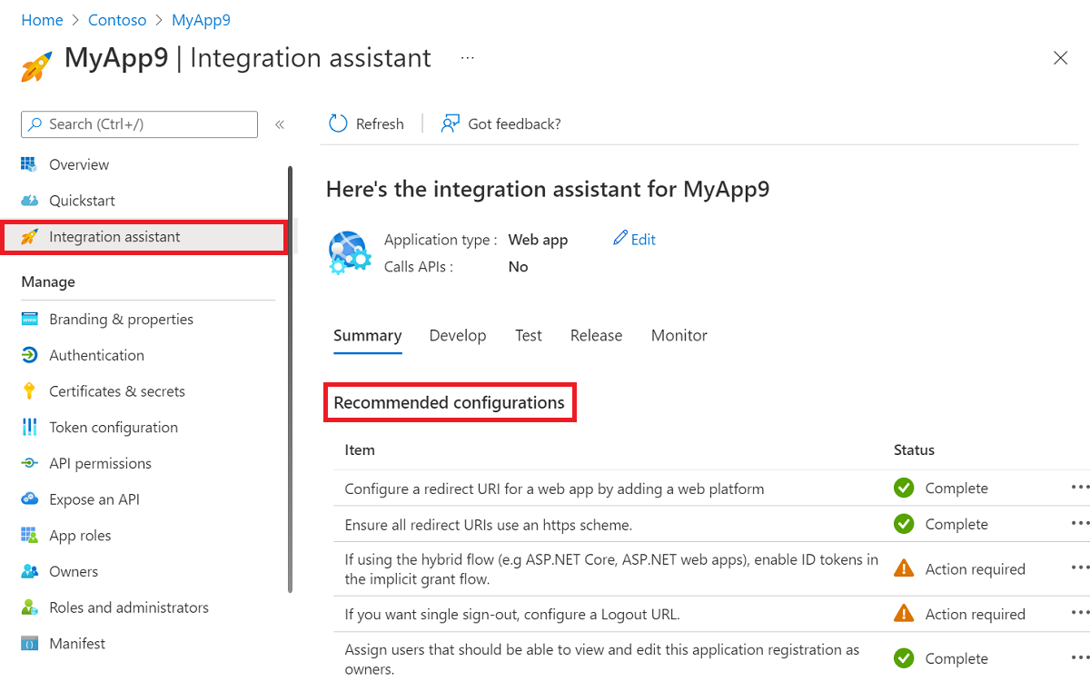 Skärmbild som visar var du hittar integrationsassistenten.