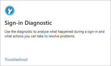 Skärmbild av panelen Inloggningsdiagnostik.