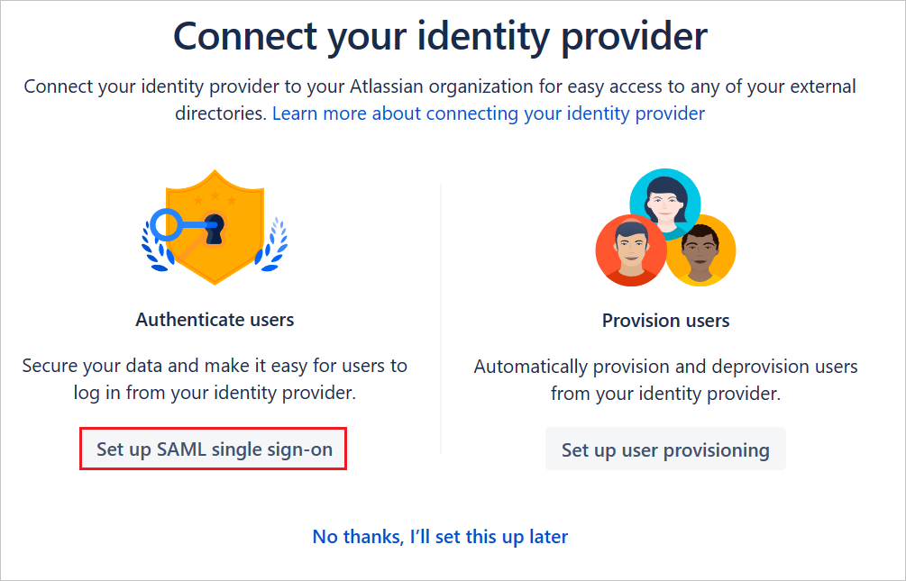 Skärmbild som visar identitetsproviderns säkerhet.