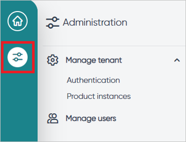 Skärmbild av administrationsmenyn.