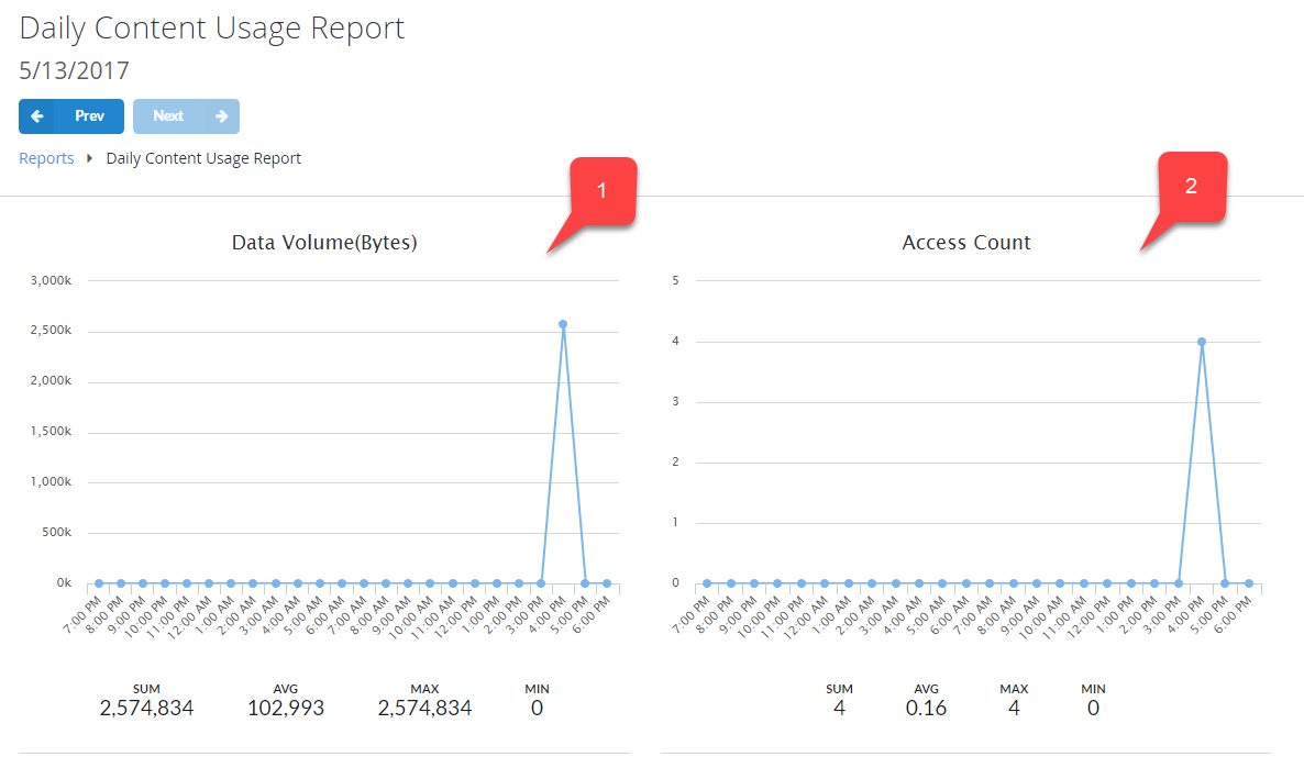 Daily Content Usage Report Table