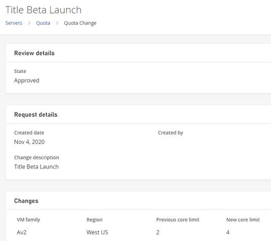 Quota Change Details