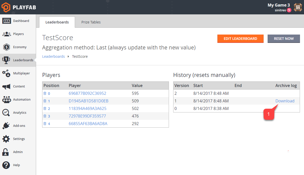 Game Manager - Leaderboards - Download Archived Revision