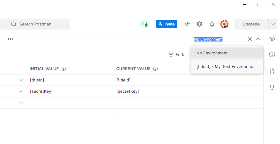 Postman Select Environment