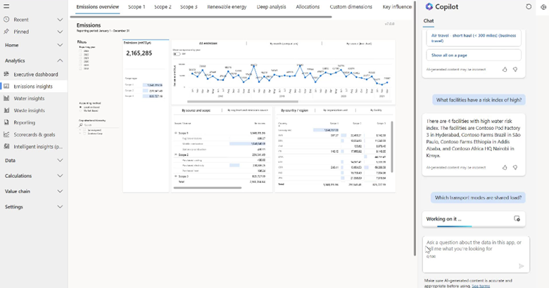 Screenshot showing how to query data with Copilot.