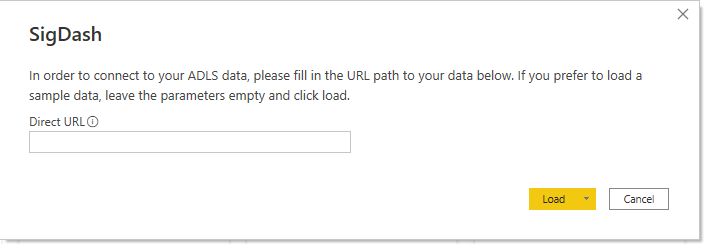 Popup-fönster som visas när du öppnar instrumentpanelen för signaler.