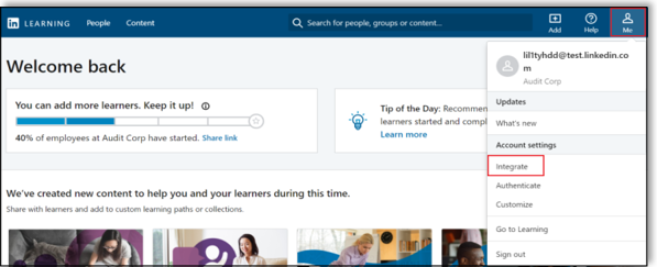 linkedin-learning-integration-settings-navigation-screen