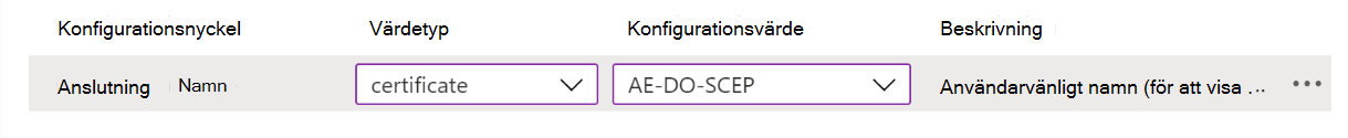 Ändra anslutningsnamnet i en konfigurationsprincip för VPN-appar i Microsoft Intune exempel