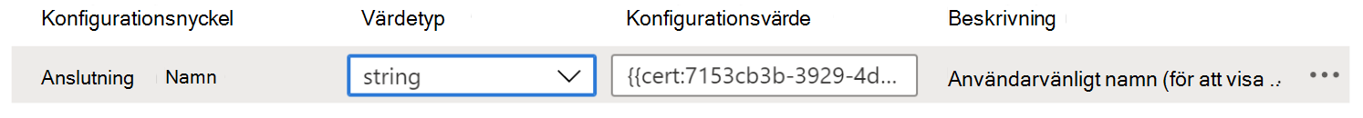 Konfigurationsvärdet visar certifikattoken i en konfigurationsprincip för VPN-appar i Microsoft Intune