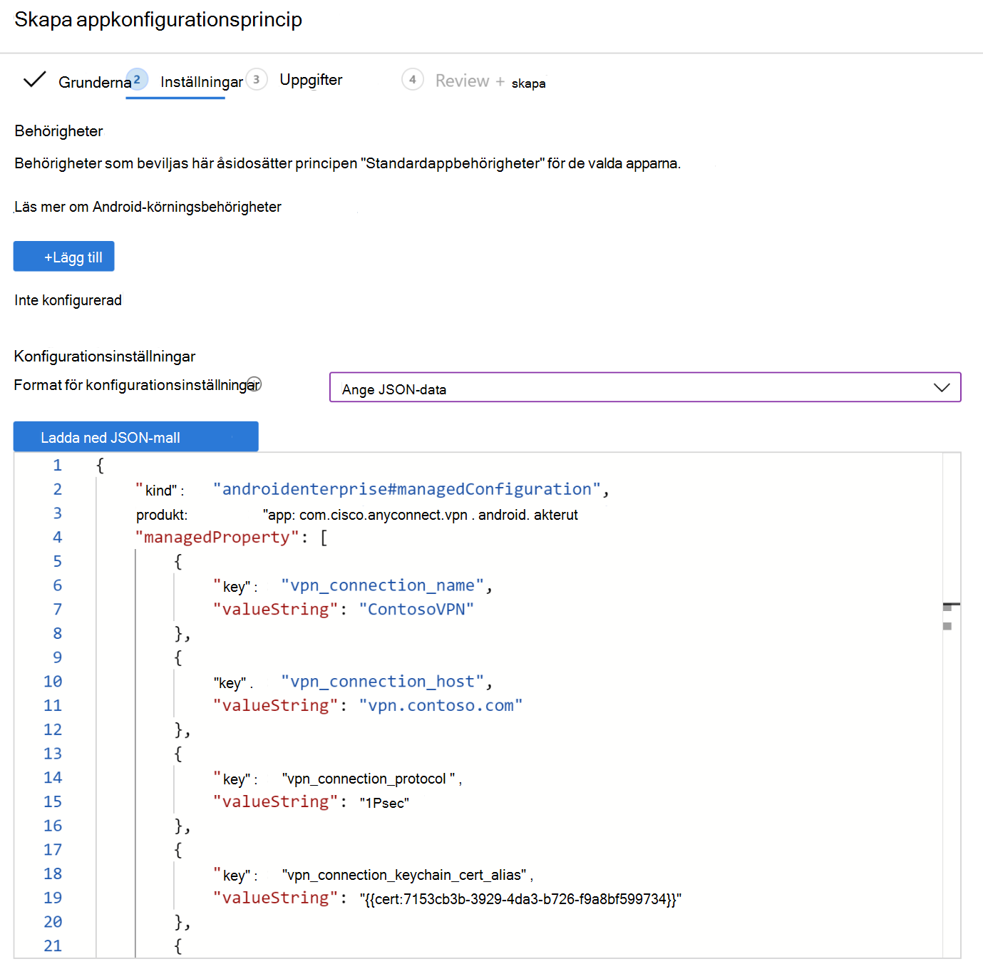 Exempel på hur du använder JSON-flödet – Redigera JSON.