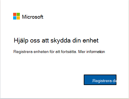 Skärmbild av hur du registrerar en enhet med Intune.