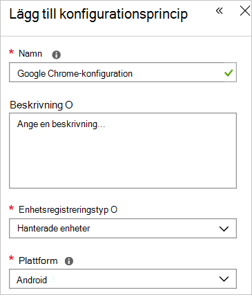 Lägg till konfigurationsprincip för Google Chrome