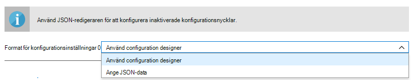 Format för konfigurationsinställningar – Använd Configuration Designer